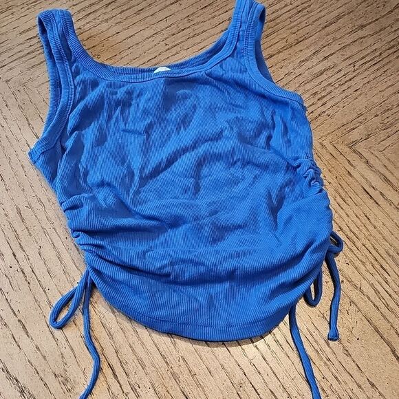 Princess Polly xx Royal Blie Ribbed Crop Top Size 6 - Picture 6 of 6